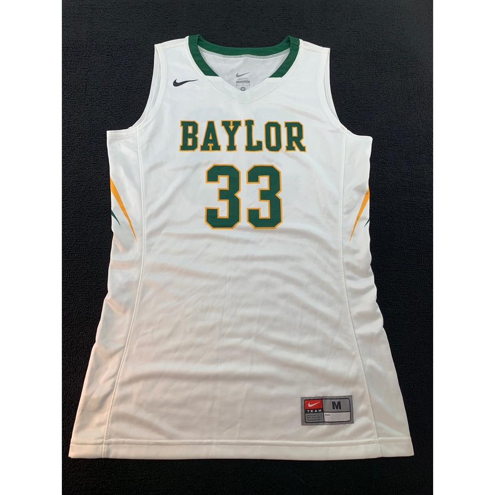 Nike Baylor Bears Basketball Jersey #33 White Green Orange Women's Size‎ M